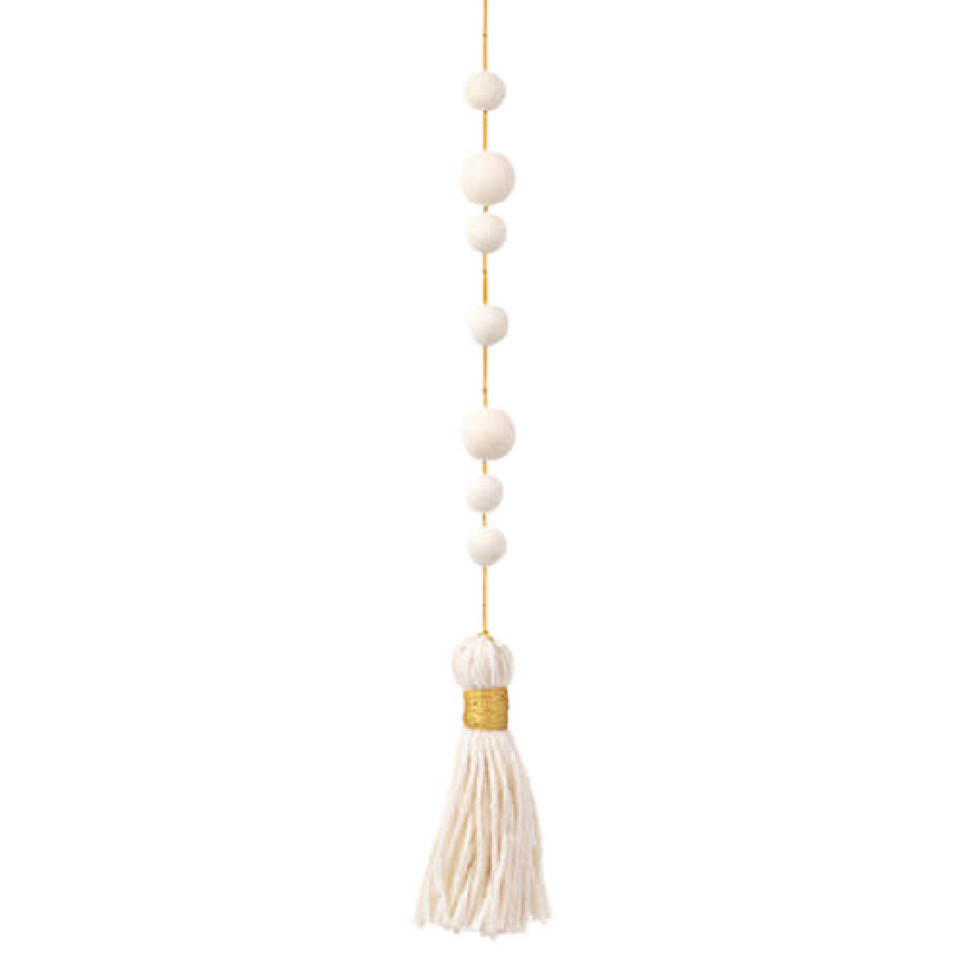 Mushkane hanger 'pearls & Pompom' - vilt / wol