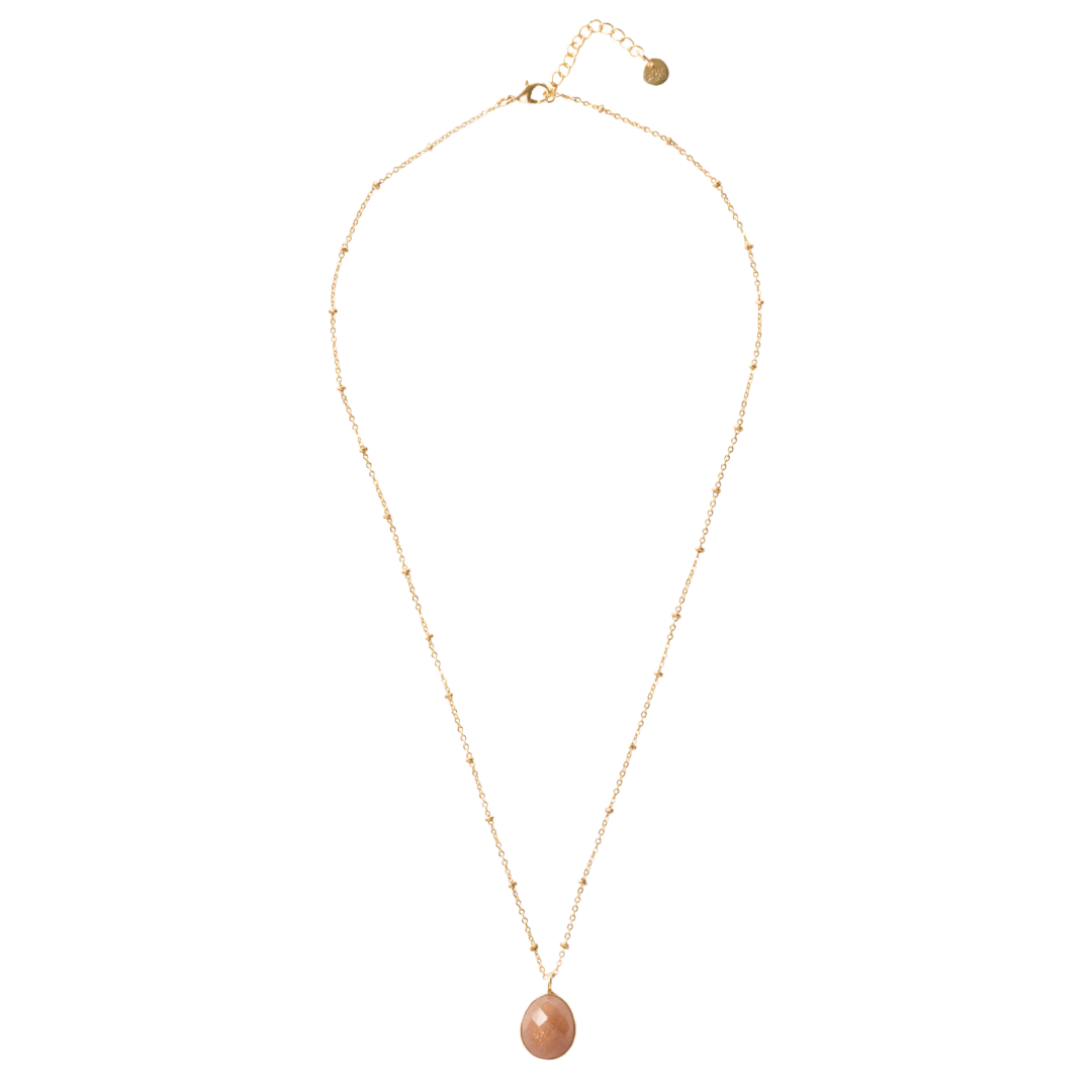 A Beautiful Story - Timeless necklace 'Adoration' peach - moonsteen