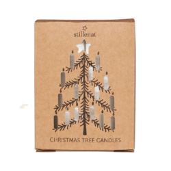 IBLaursen set/12 kerstboom kaarsjes - creme