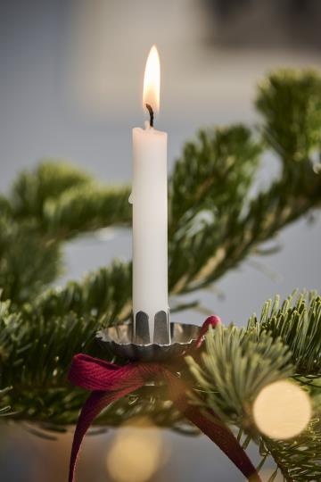 IBLaursen set/12 kerstboom kaarsjes - creme