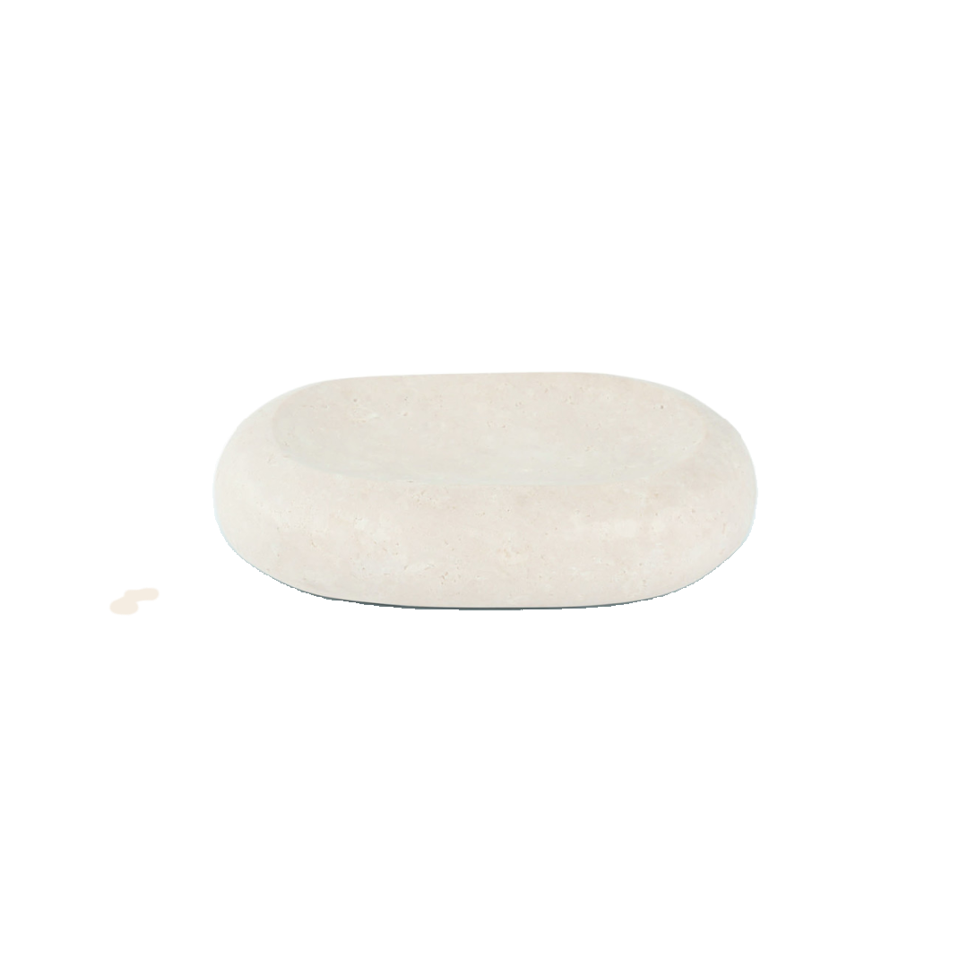 Stoned zeepschaal - travertine