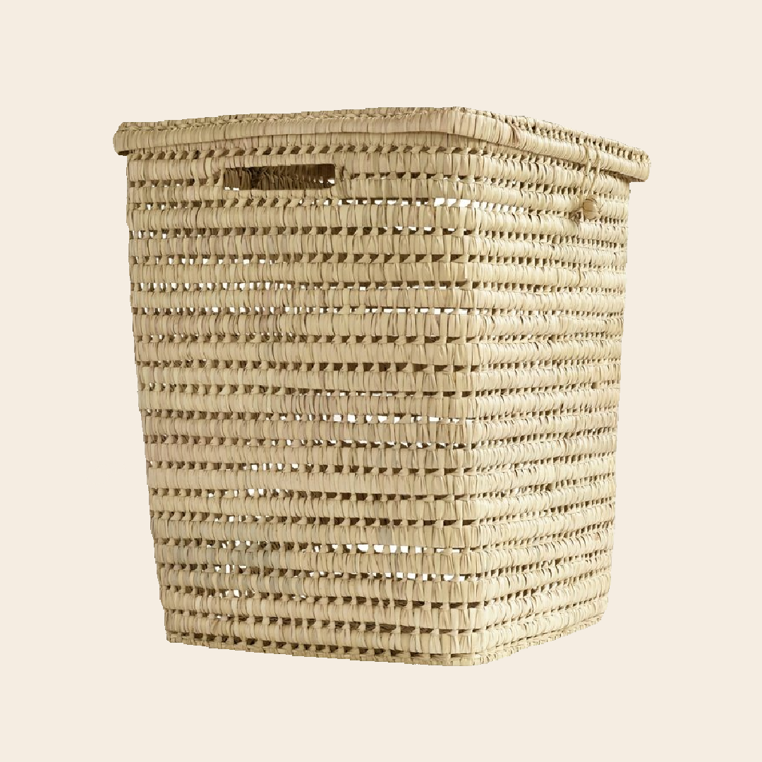 TineK Home wasmand met deksel - palmblad