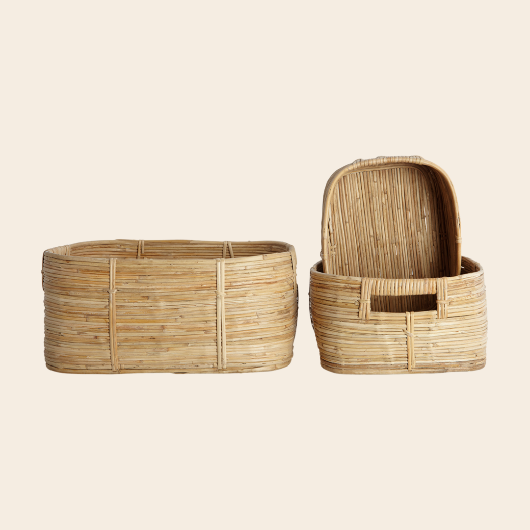 House Doctor basket 'Chaka' - rotan/bamboo