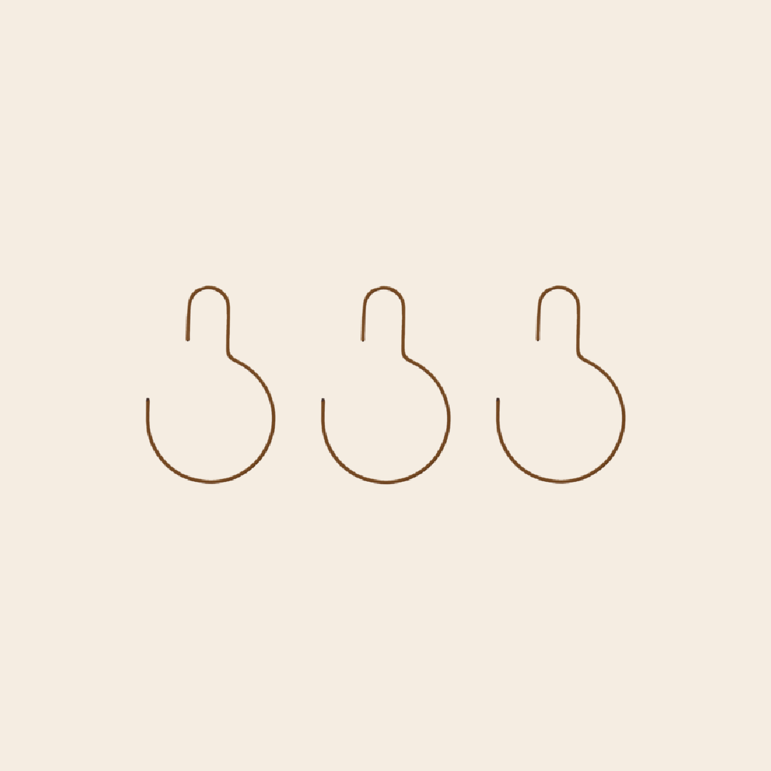 House Doctor set/3 hangers 'Wire' - brown