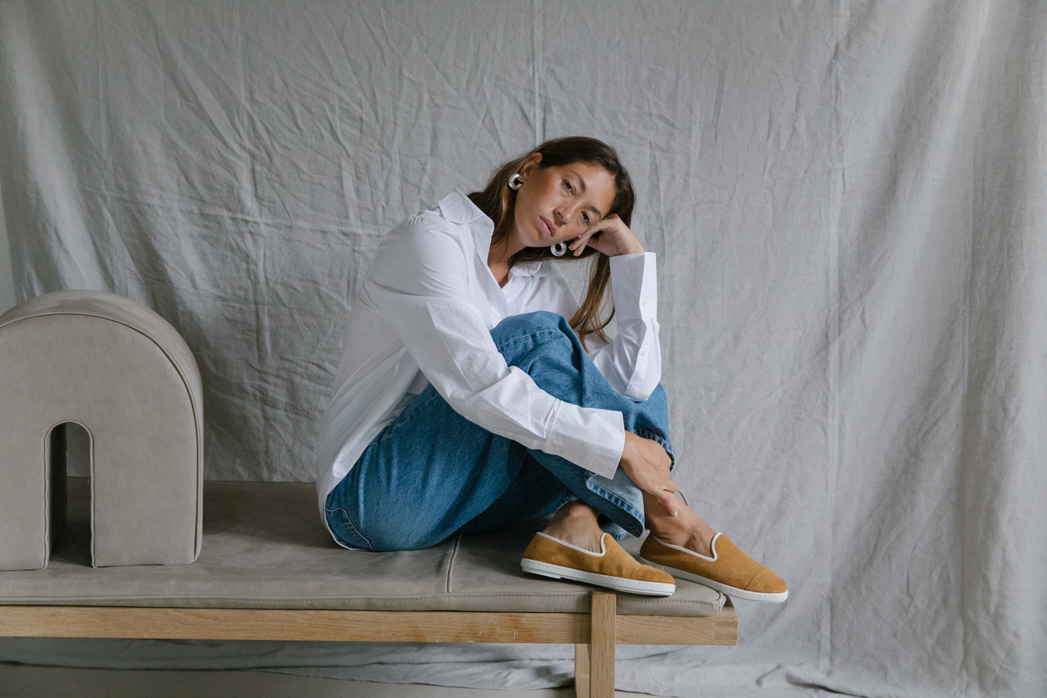 Angarde pantoffels 'Cuir' - camel