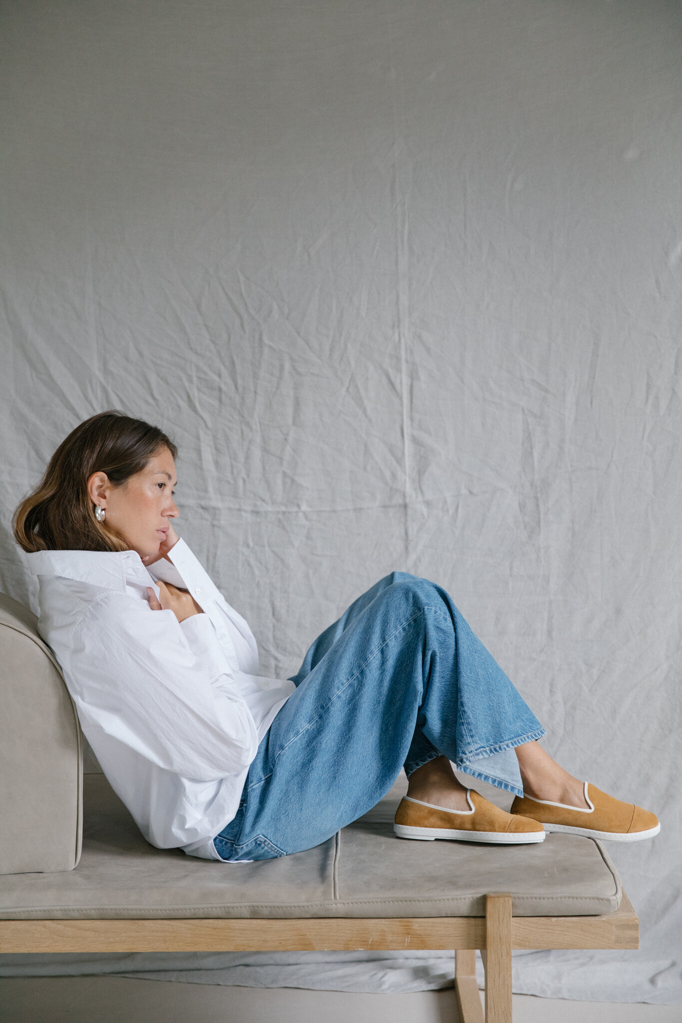 Angarde pantoffels 'Cuir' - camel