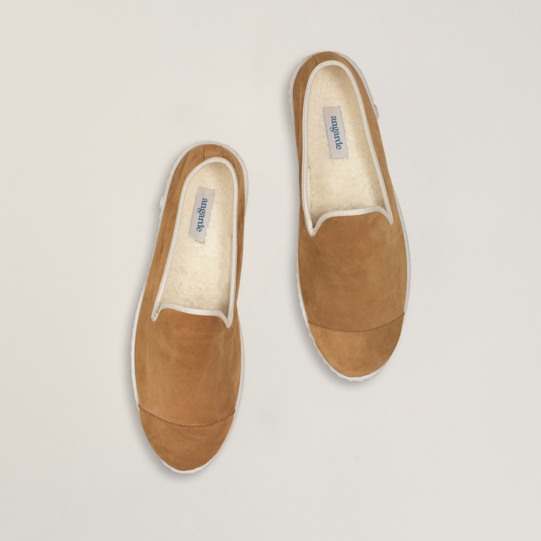 Angarde pantoffels 'Cuir' - camel