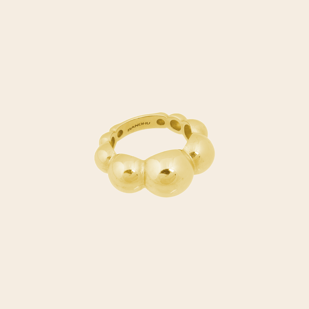 Bandhu ring 'Dot' - goldplated