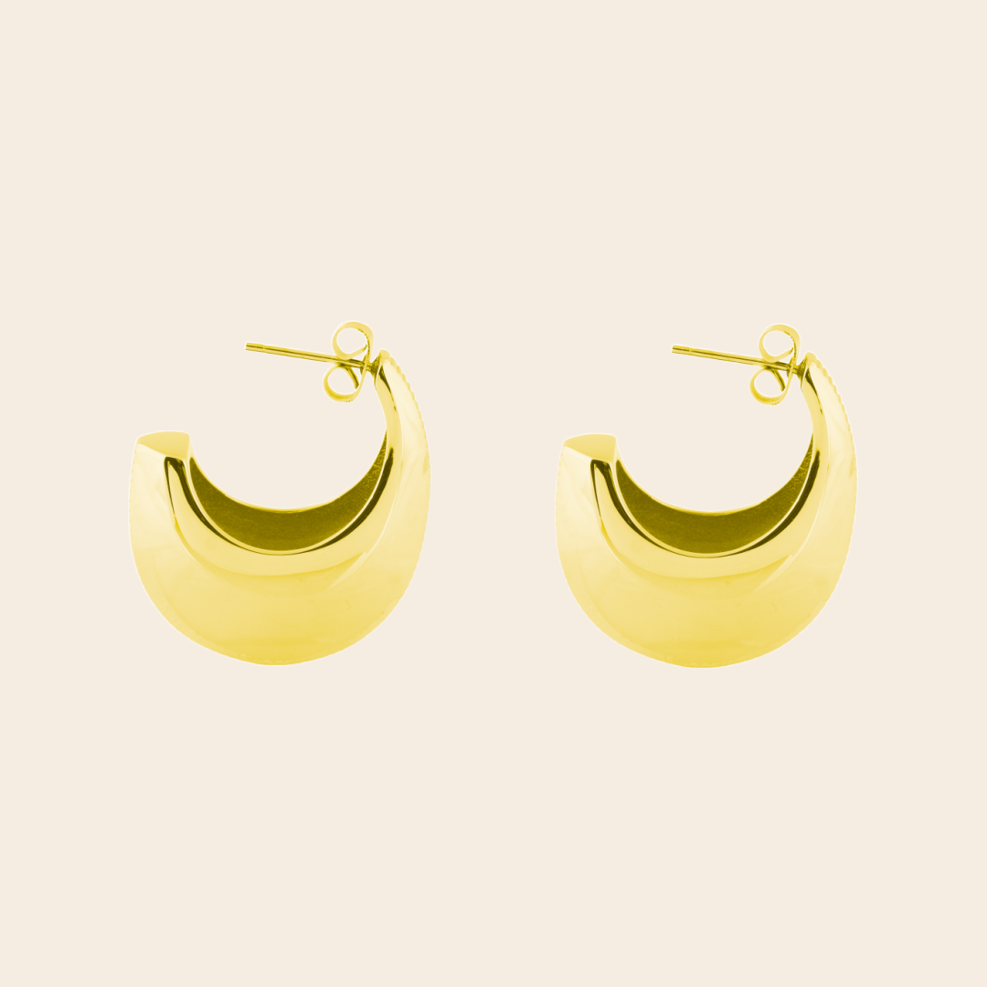 Bandhu oorbellen "Ribble' - goldplated