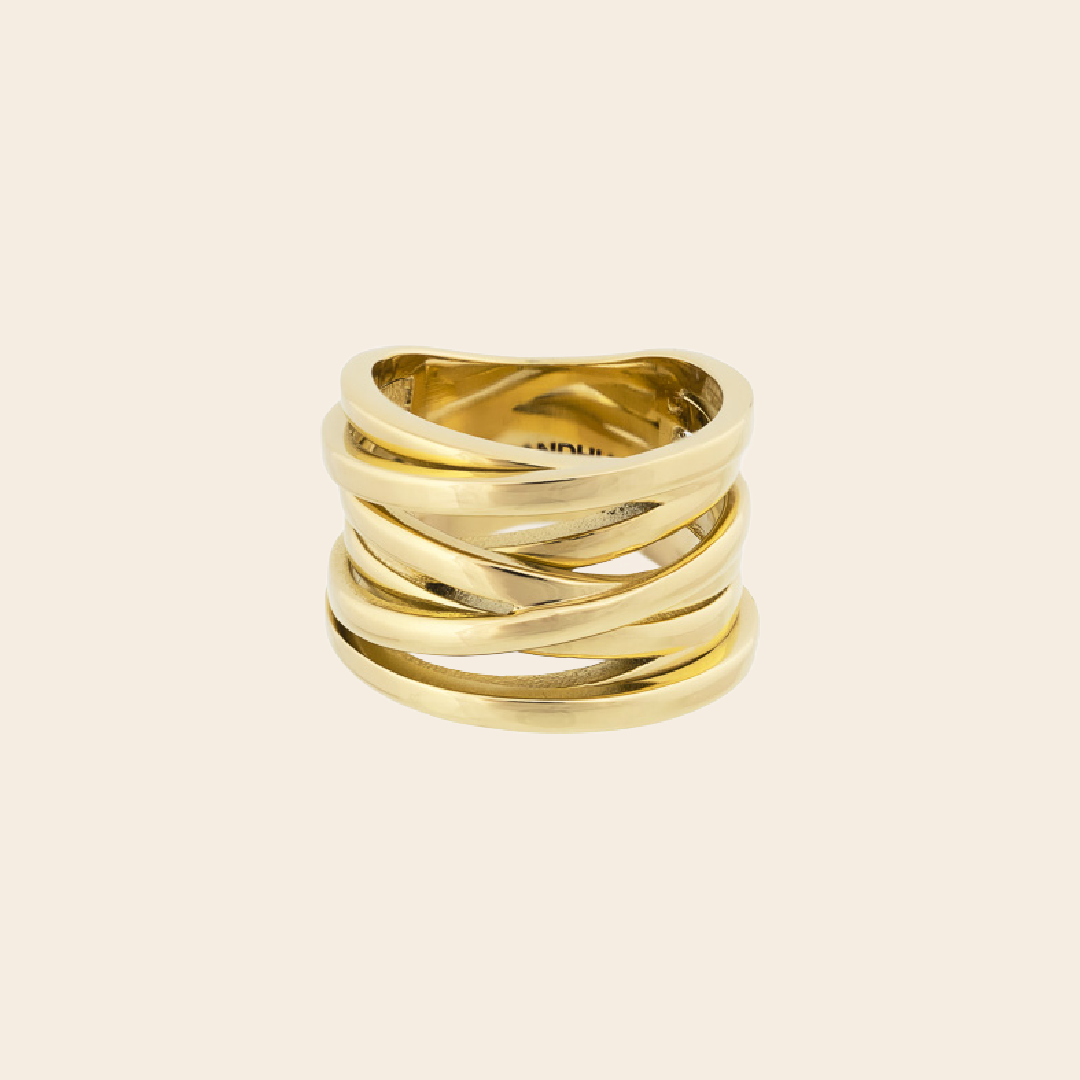 Bandhu ring 'Coil' - goldplated