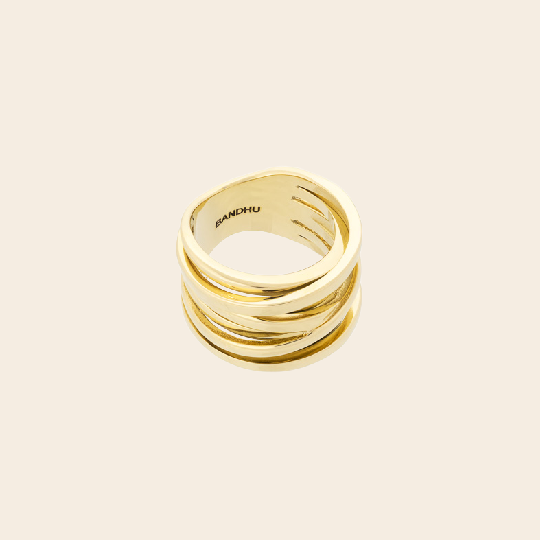 Bandhu ring 'Coil' - goldplated