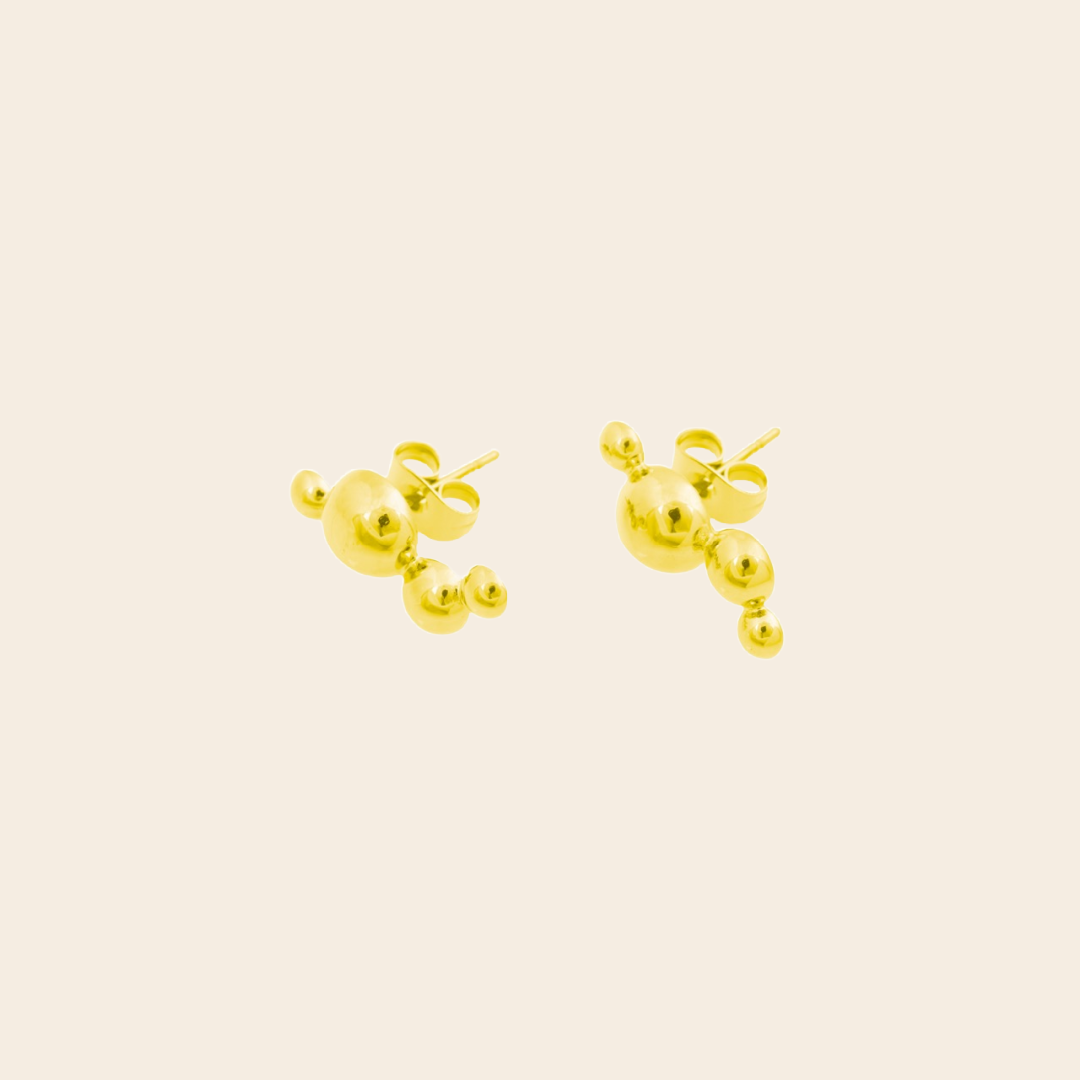 Bandhu earrings 'Dot' - goldplated
