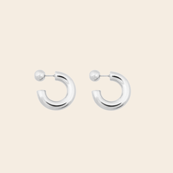 Bandhu earrings  'Hoop' dot - steel