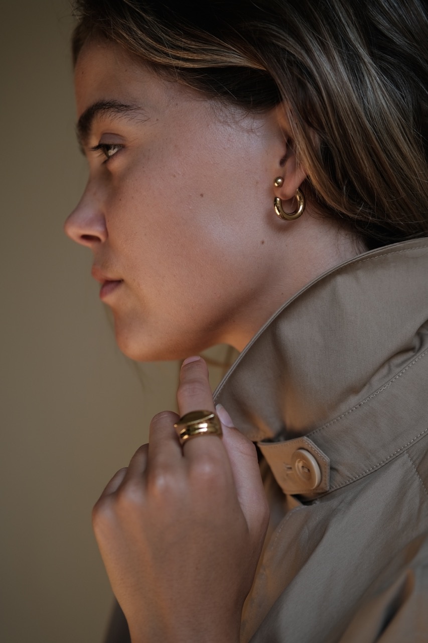 Bandhu oorbellen 'Hoop' dot - goldplated