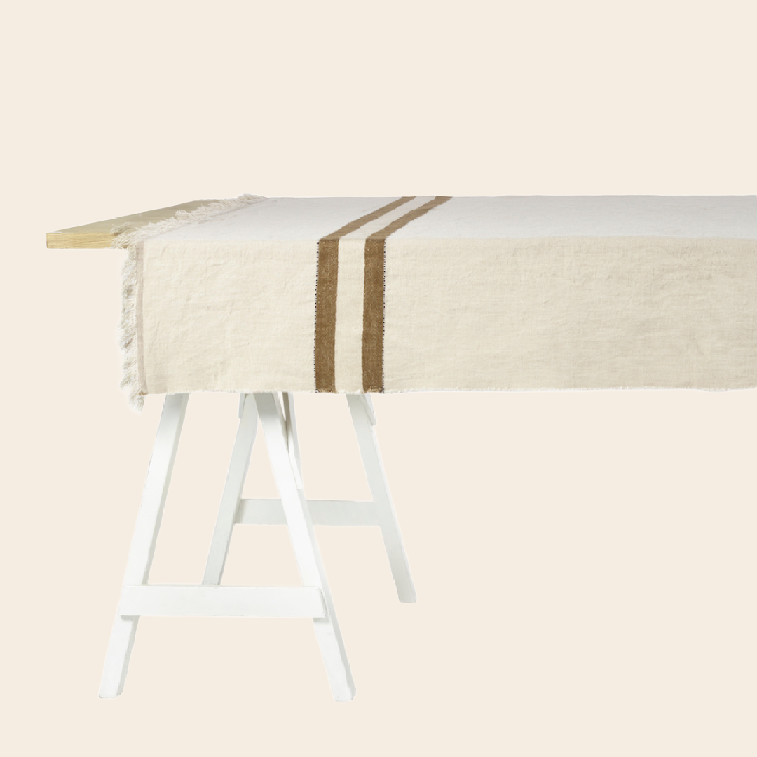 Libeco plaid / tafelkleed 'railway' linnen - 140 x230cm