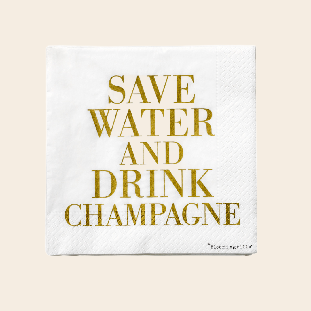Bloomingville servetten 'Save Water' - set/20
