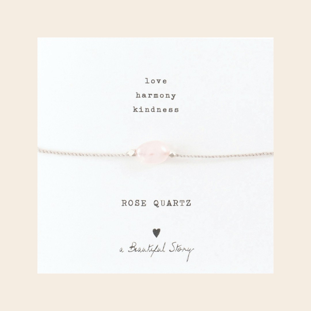 A Beautiful Story Bracelet 'Gemstone Card' - Rose Quartz