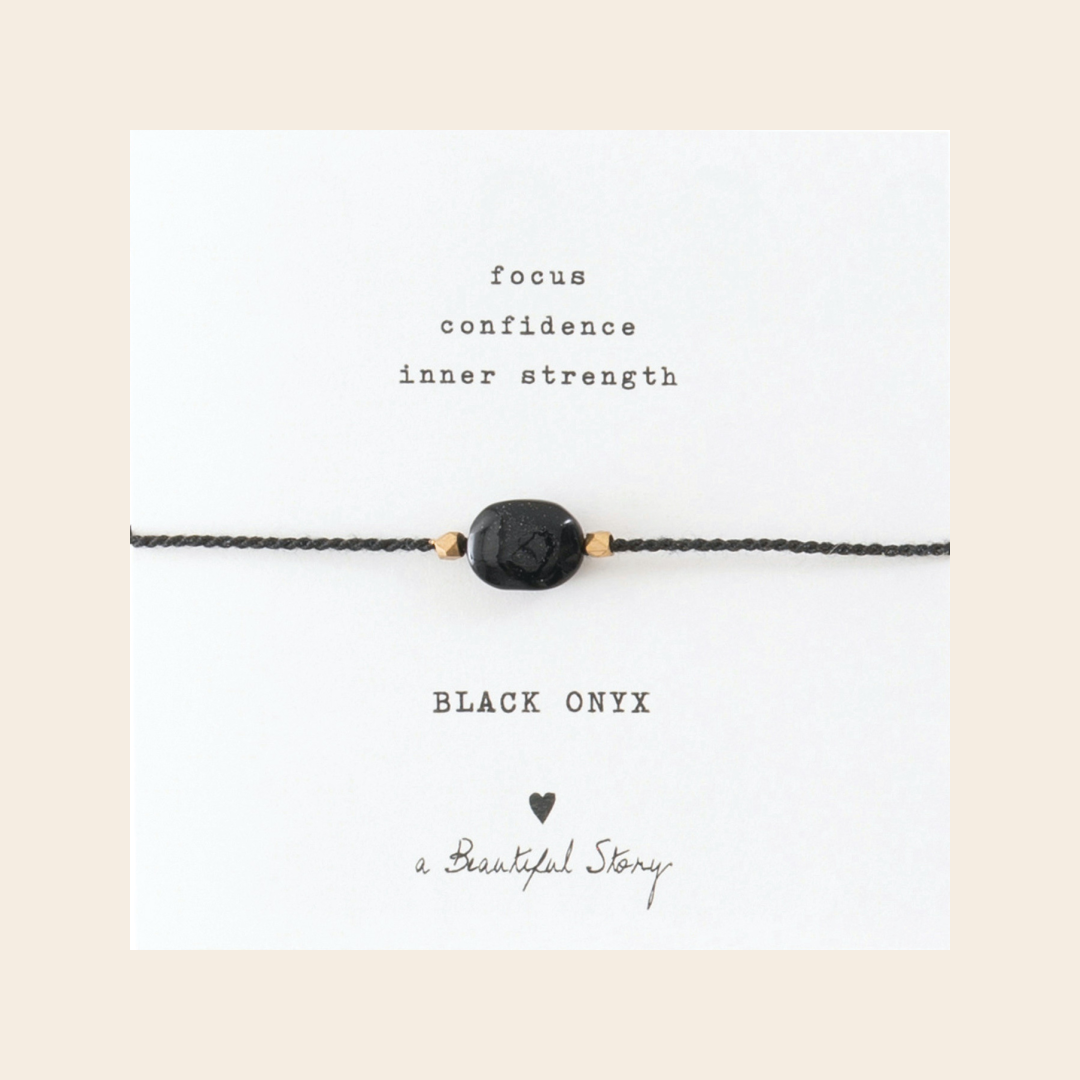 A Beautiful Story Bracelet 'Gemstone Card' - Black Onyx