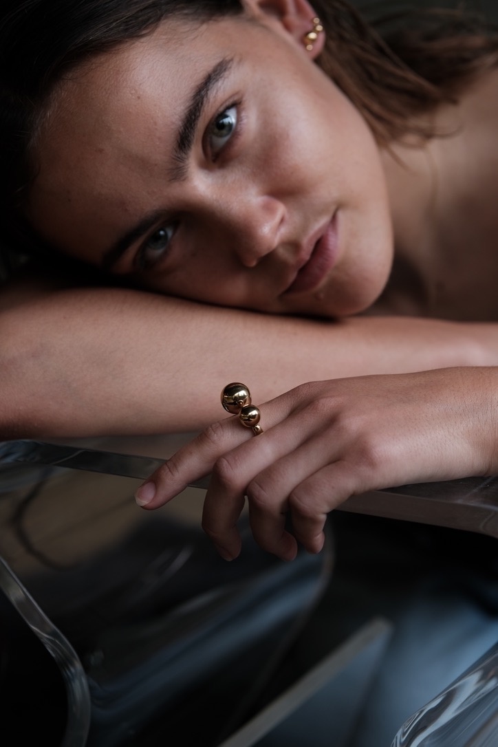 Bandhu earrings 'Dot' - goldplated