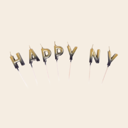 taartkaarsjes 'happy New year'