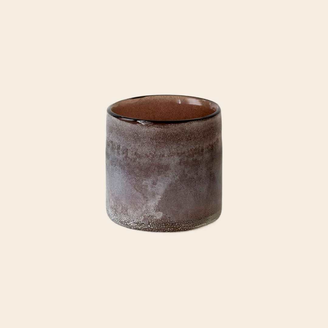 Tell me More candle holder 'Frost' - brown