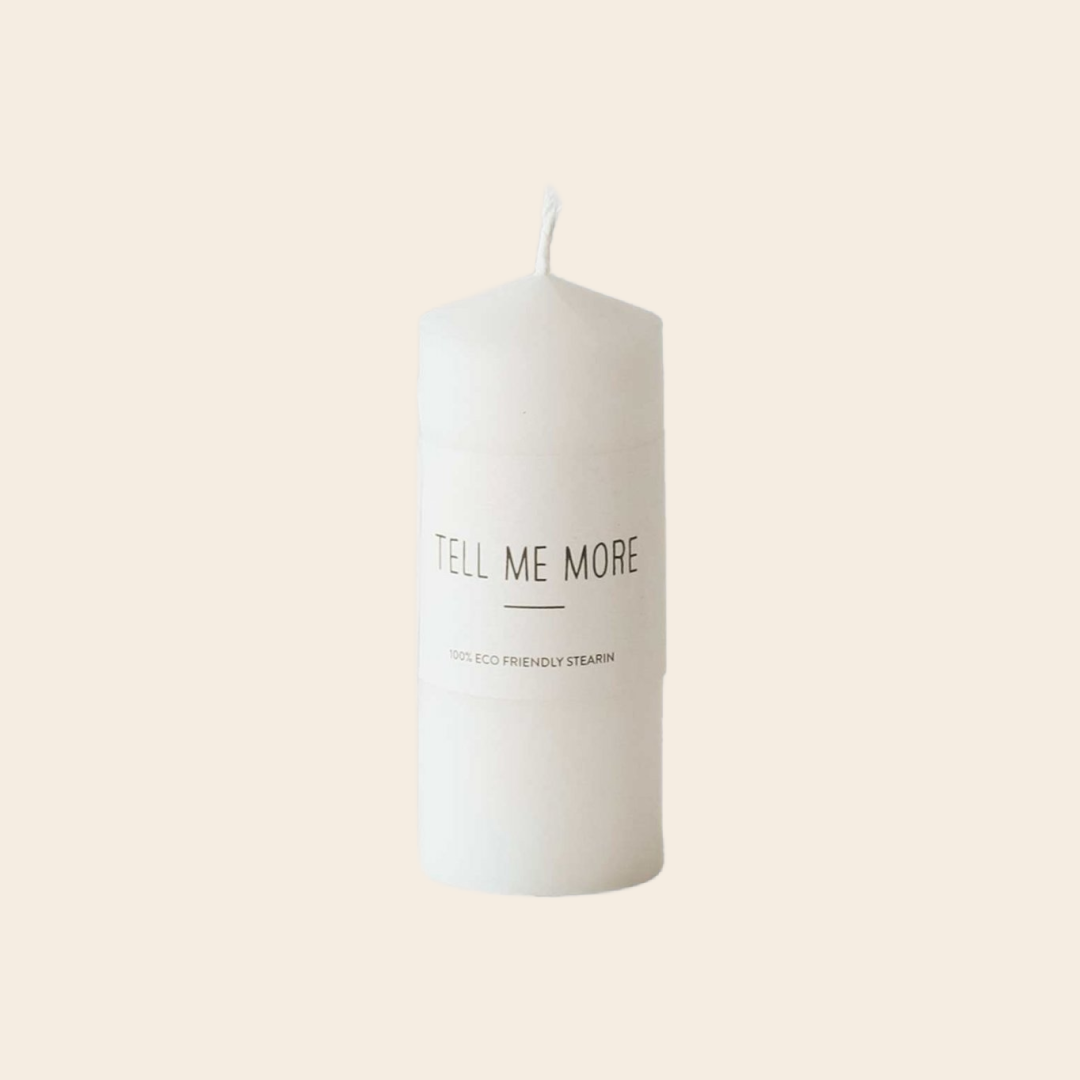Tell me More stearin candle - white