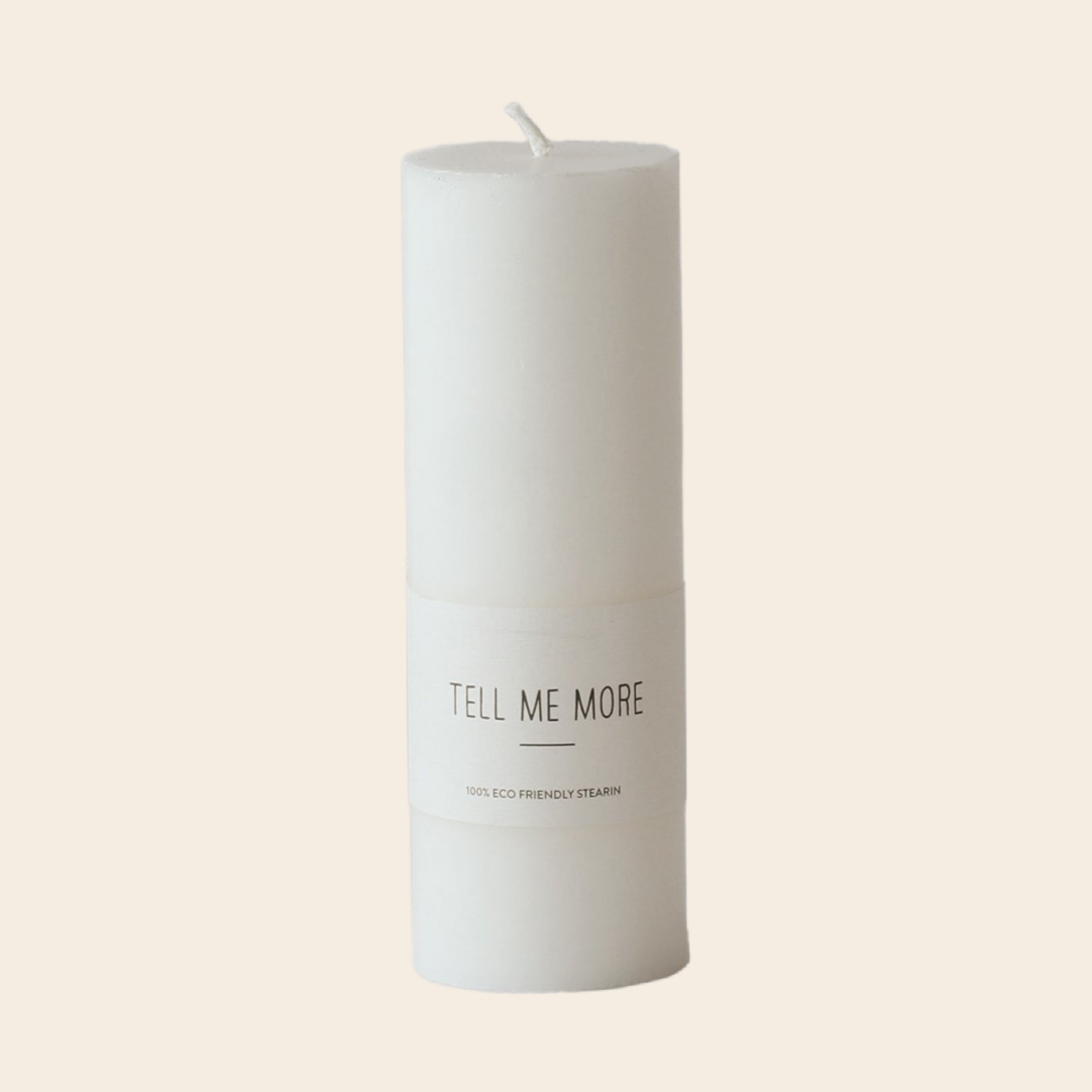 Tell me More stearin candle - white