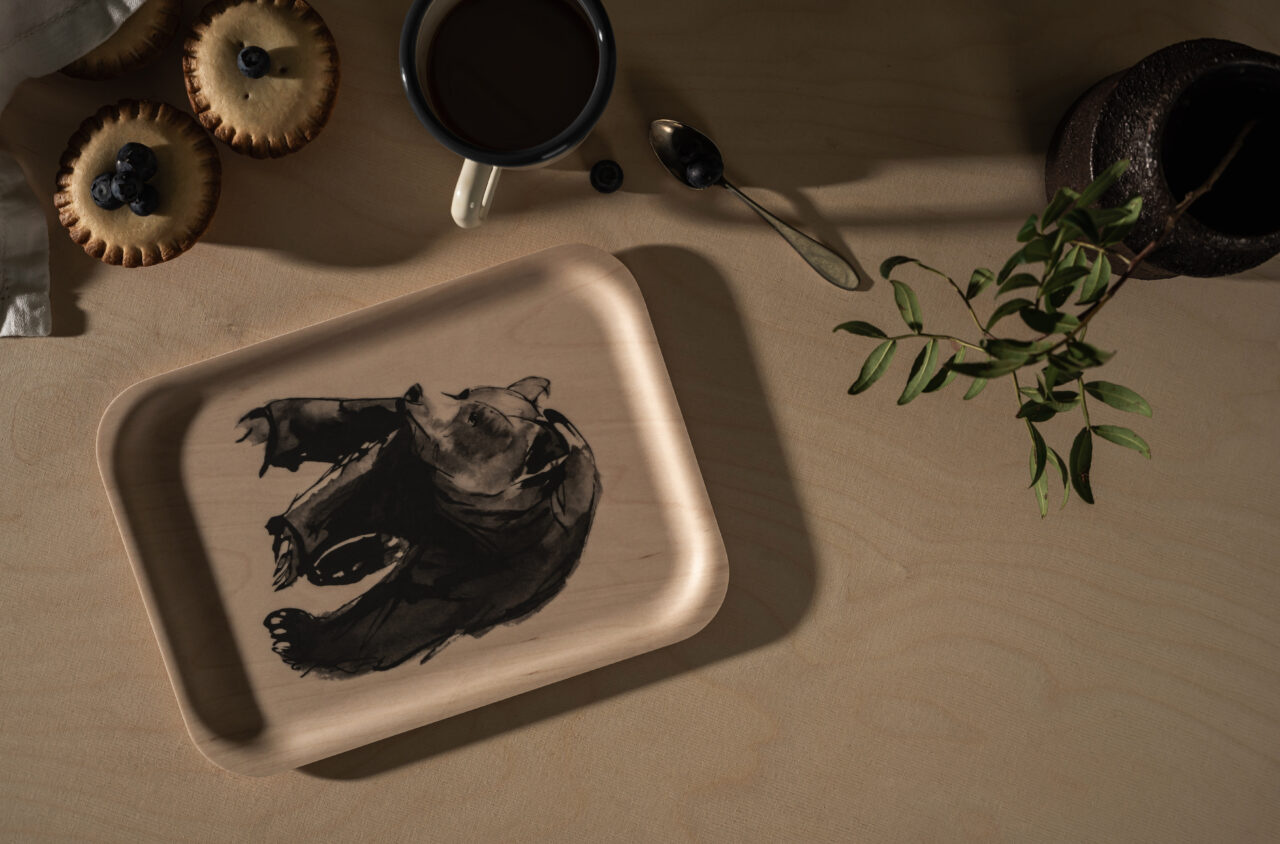 Teemu Järvi tray 'Bear' - birch