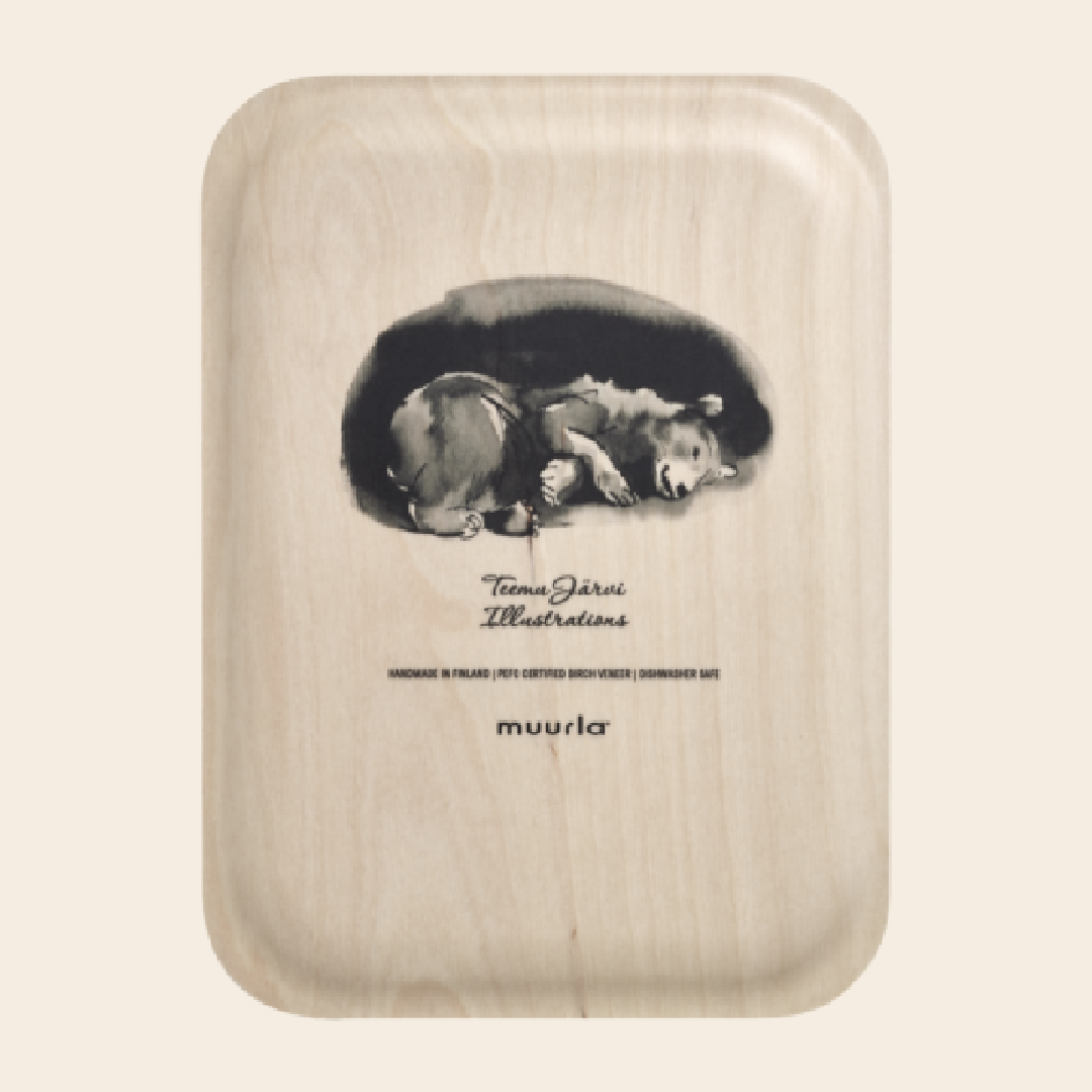 Teemu Järvi tray 'Bear' - birch