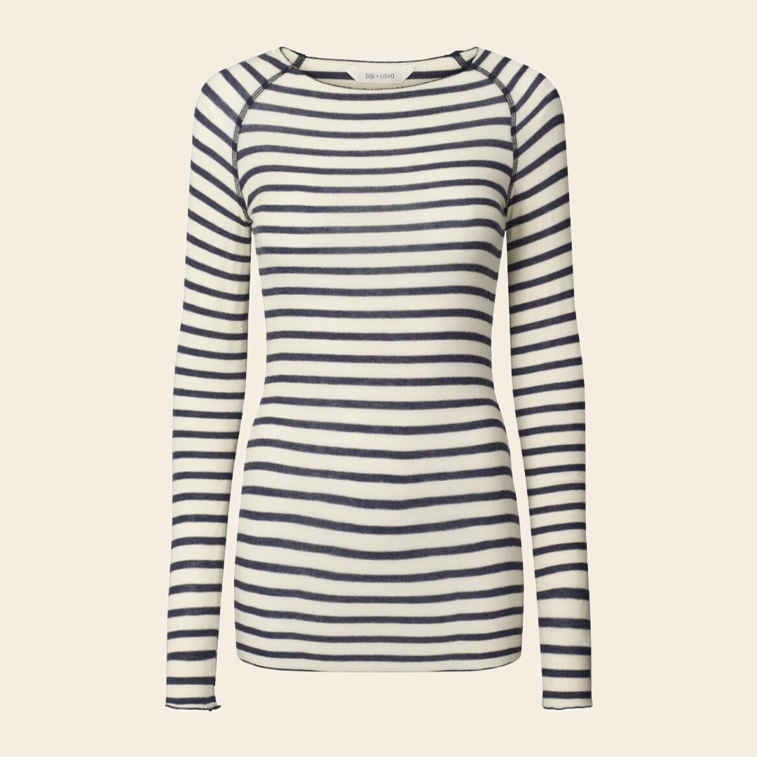 Gai&Lisva shirt 'Amalie' reverse wol / viscose  - denim stripe