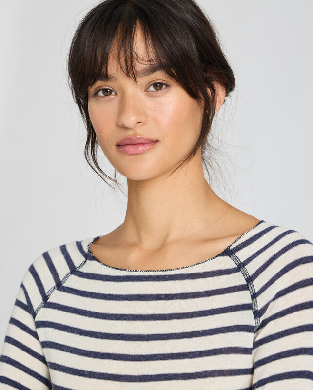 Gai&Lisva shirt 'Amalie' reverse wol / viscose  - denim stripe
