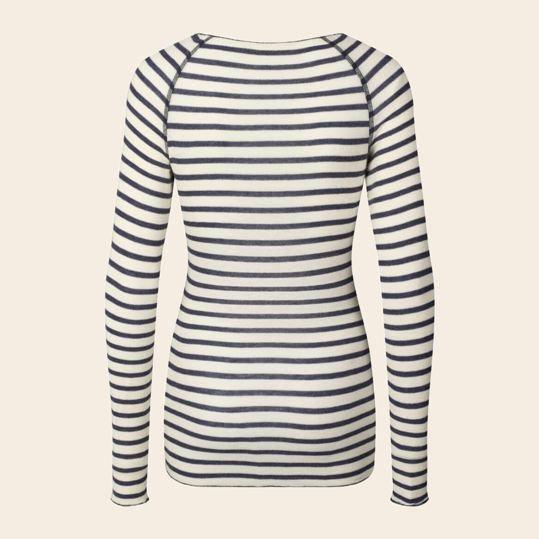 Gai&Lisva shirt 'Amalie' reverse wol / viscose  - denim stripe