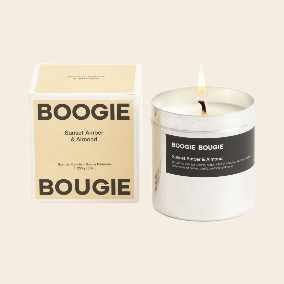 Boogie Bougie scented candle 'Sunset Amber & Almond' - 250 gr