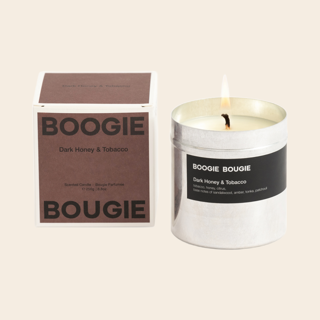 Boogie Bougie geurkaars 'Dark Honey & Tobacco' - 250gr