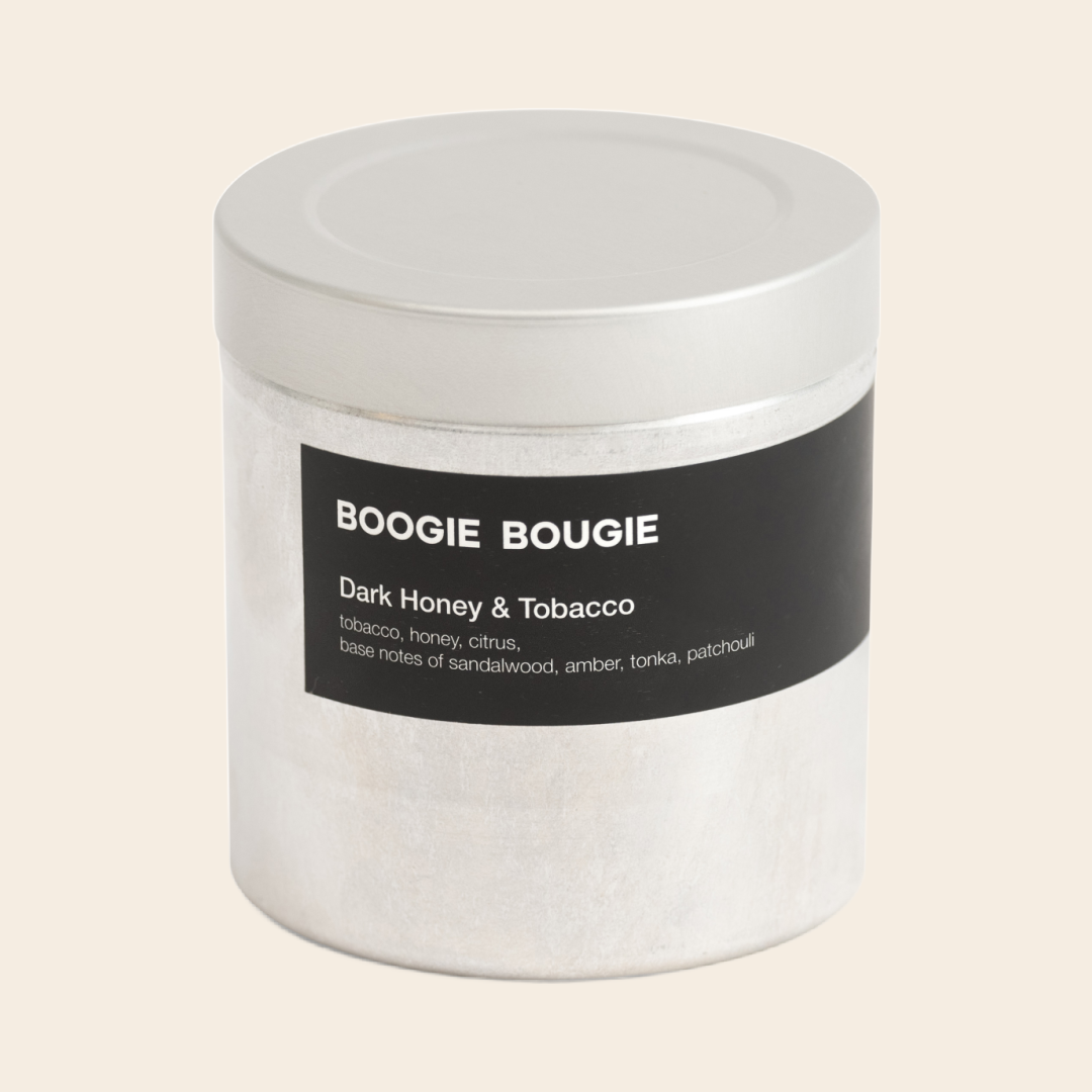 Boogie Bougie geurkaars 'Dark Honey & Tobacco' - 250gr