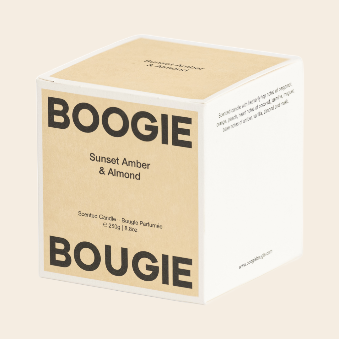 Boogie Bougie scented candle 'Sunset Amber & Almond' - 250 gr