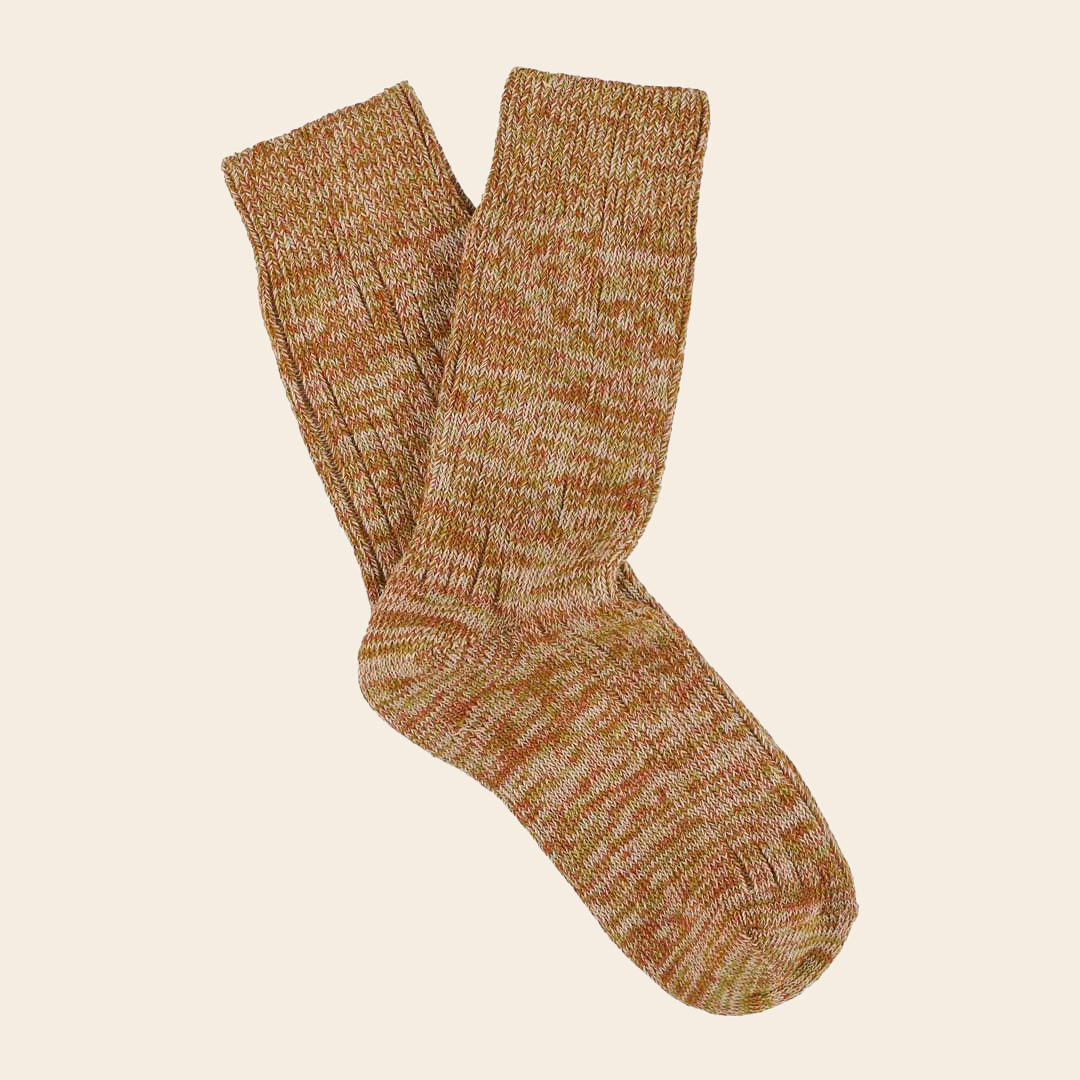 Escuyer socks 'Melange pink / brick' - cotton