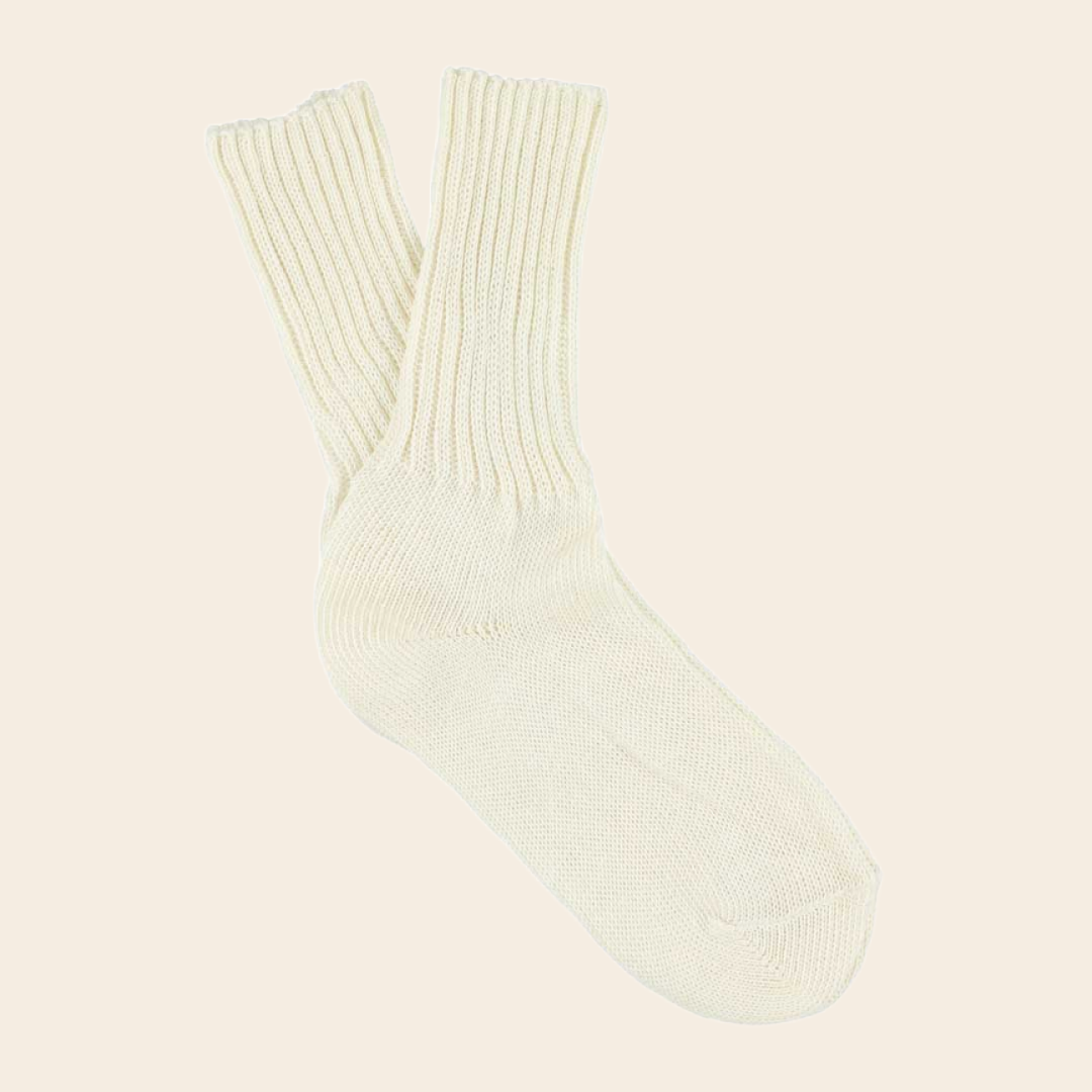 Escuyer sokken 'Melange crew white' - katoen