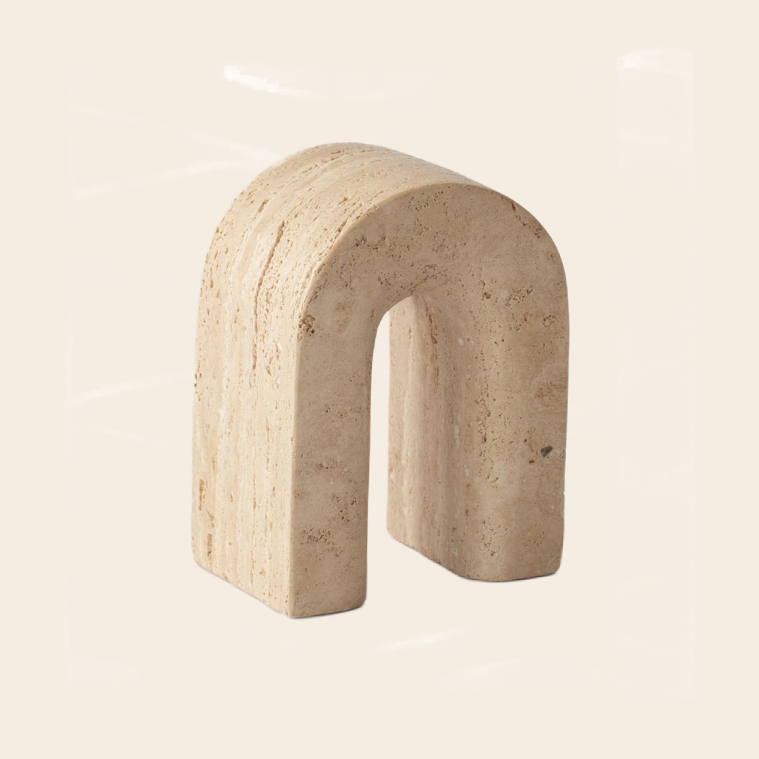 Tell me More object / bookend - travertin