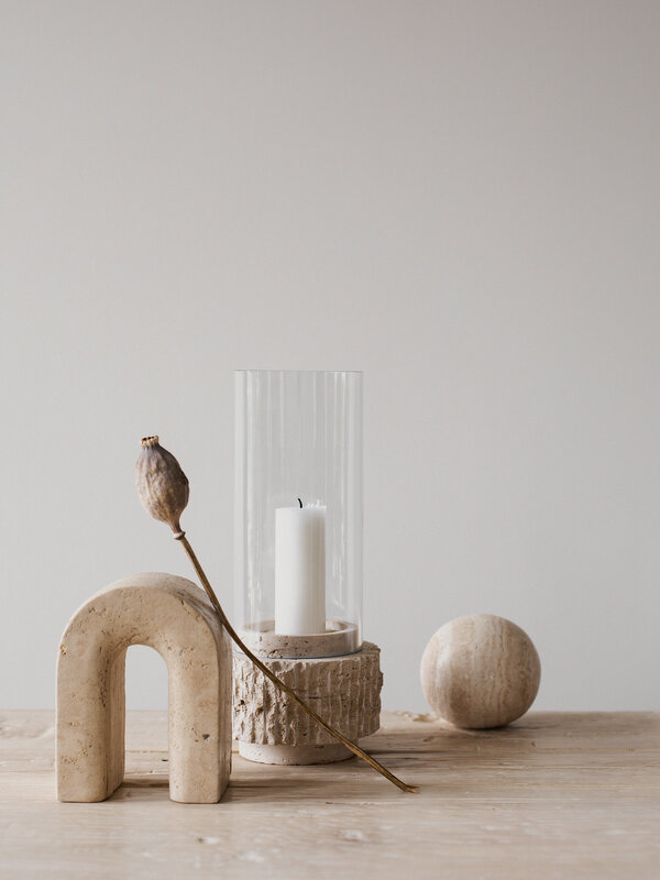 Tell me More object / bookend - travertin
