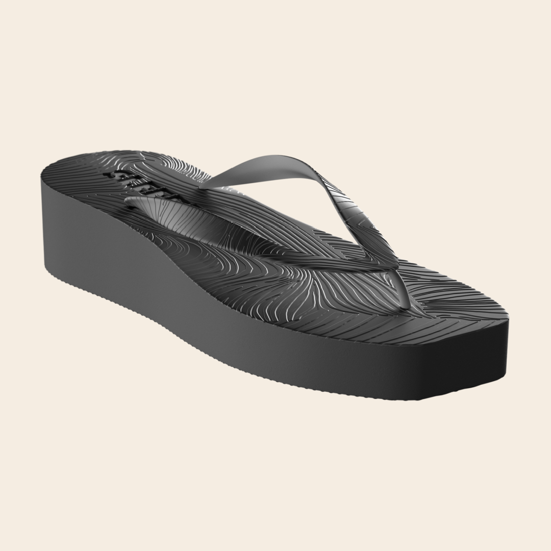 Sleepers slippers high platform - zwart