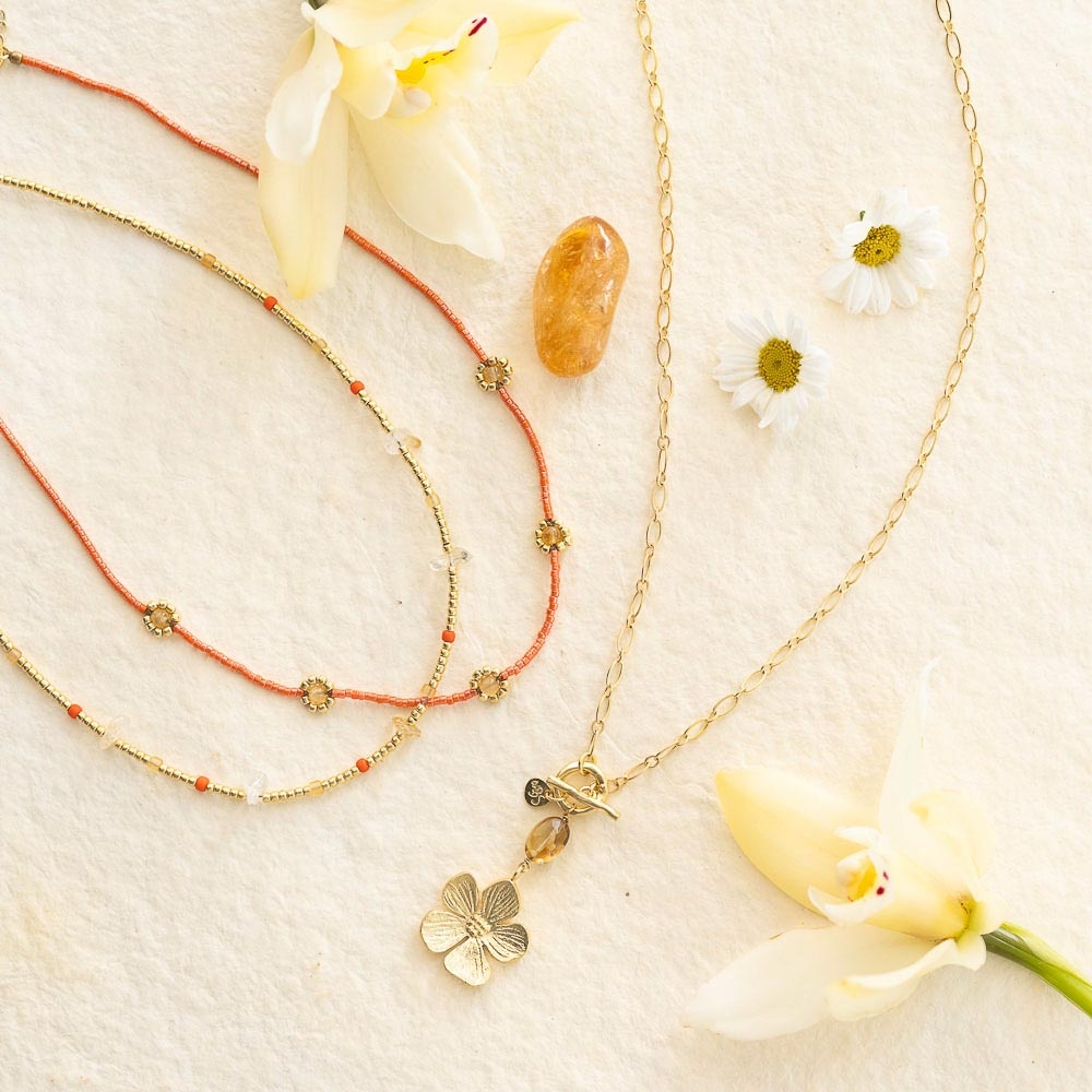A Beautiful Story necklace 'Admirable' - citrine