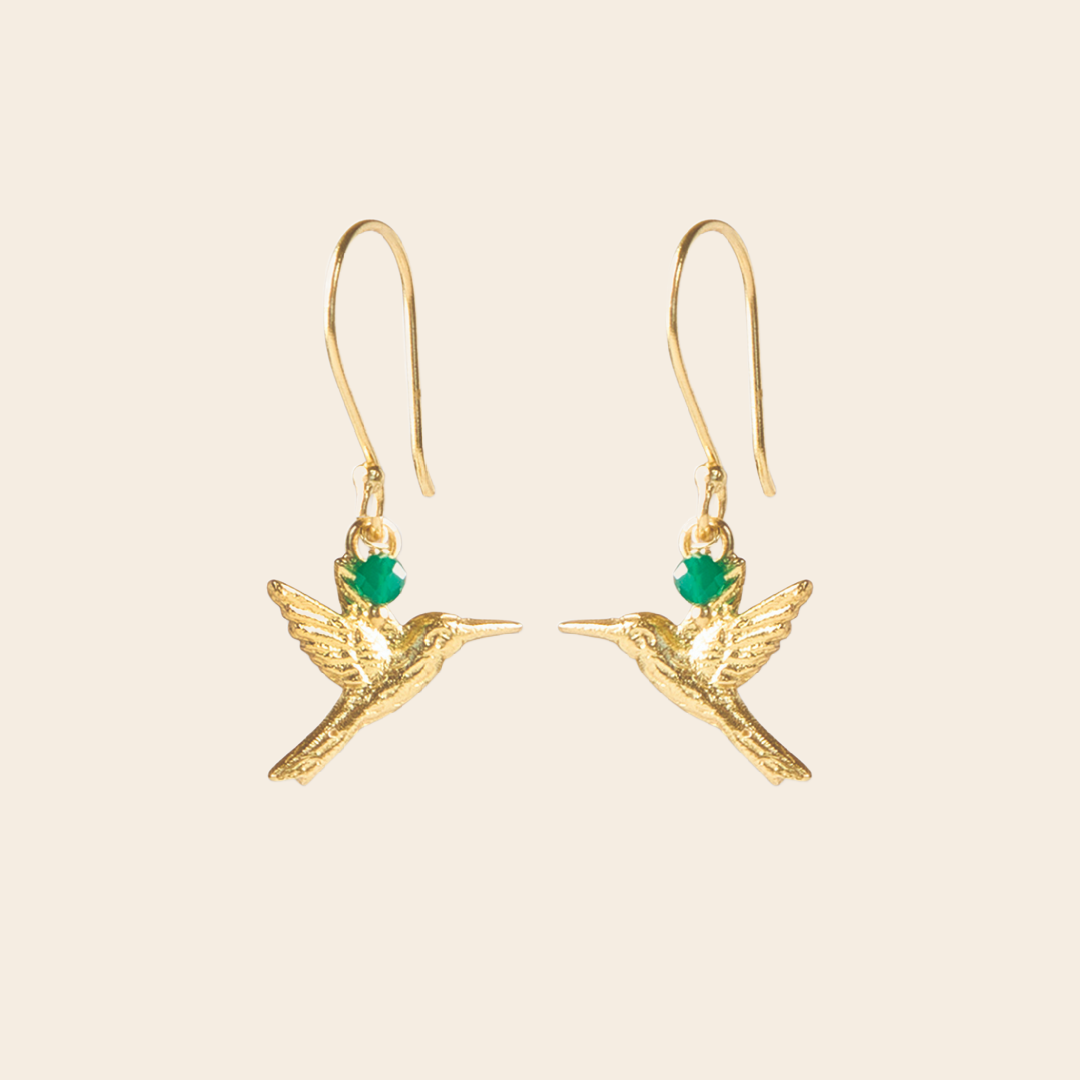 A Beautiful Story oorbellen 'Generous' kolibri - aventurijn