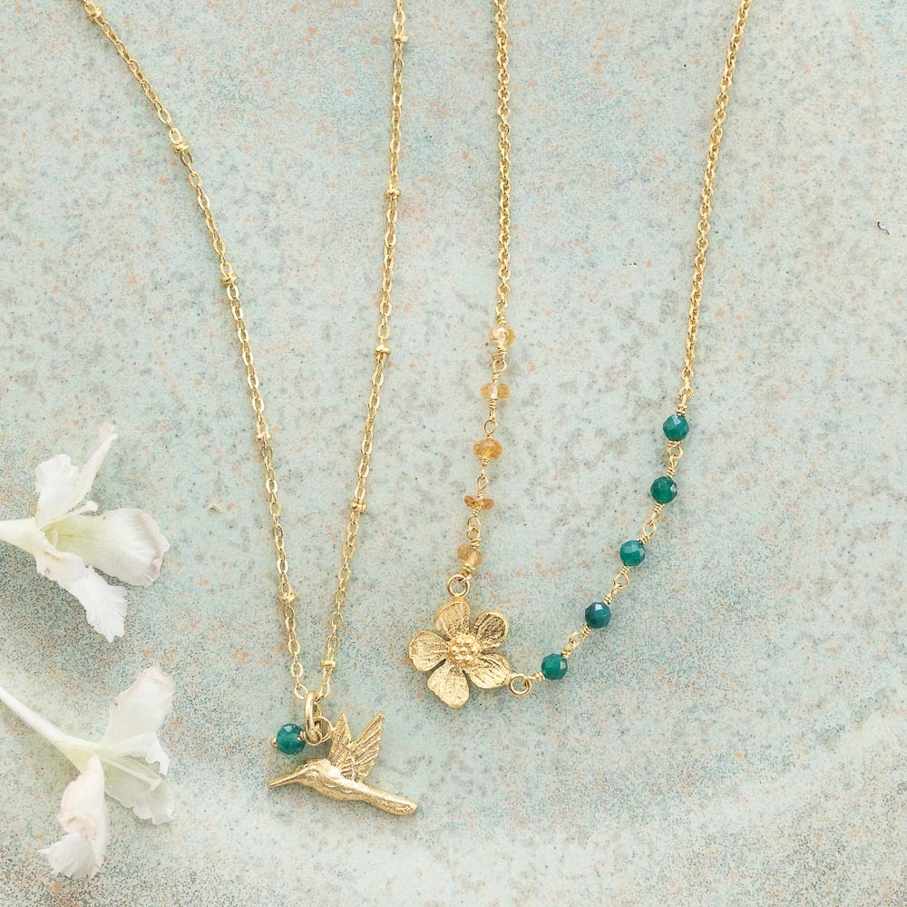 A Beautiful Story oorbellen 'Generous' kolibri - aventurijn