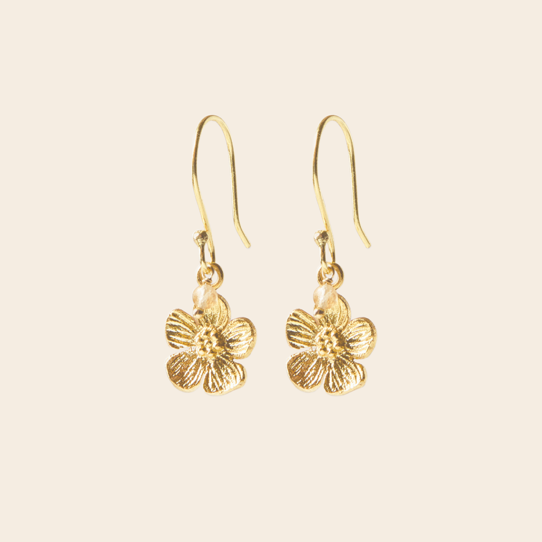 A Beautiful Story earrings 'Generous' hibiscus - citrine