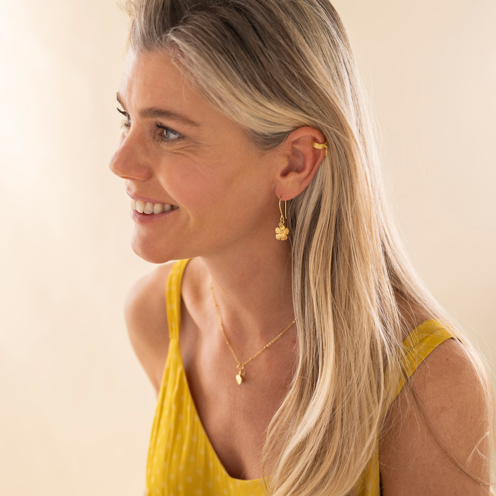 A Beautiful Story earrings 'Generous' hibiscus - citrine