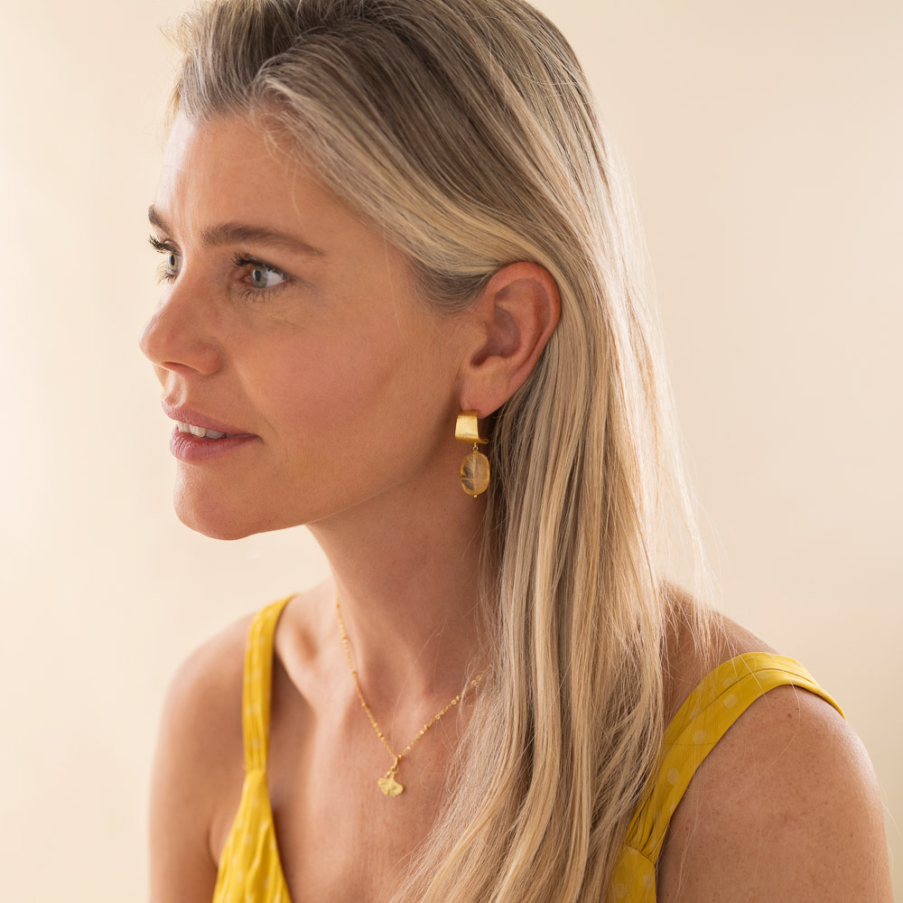 A Beautiful Story oorbellen 'Honest' - citrien