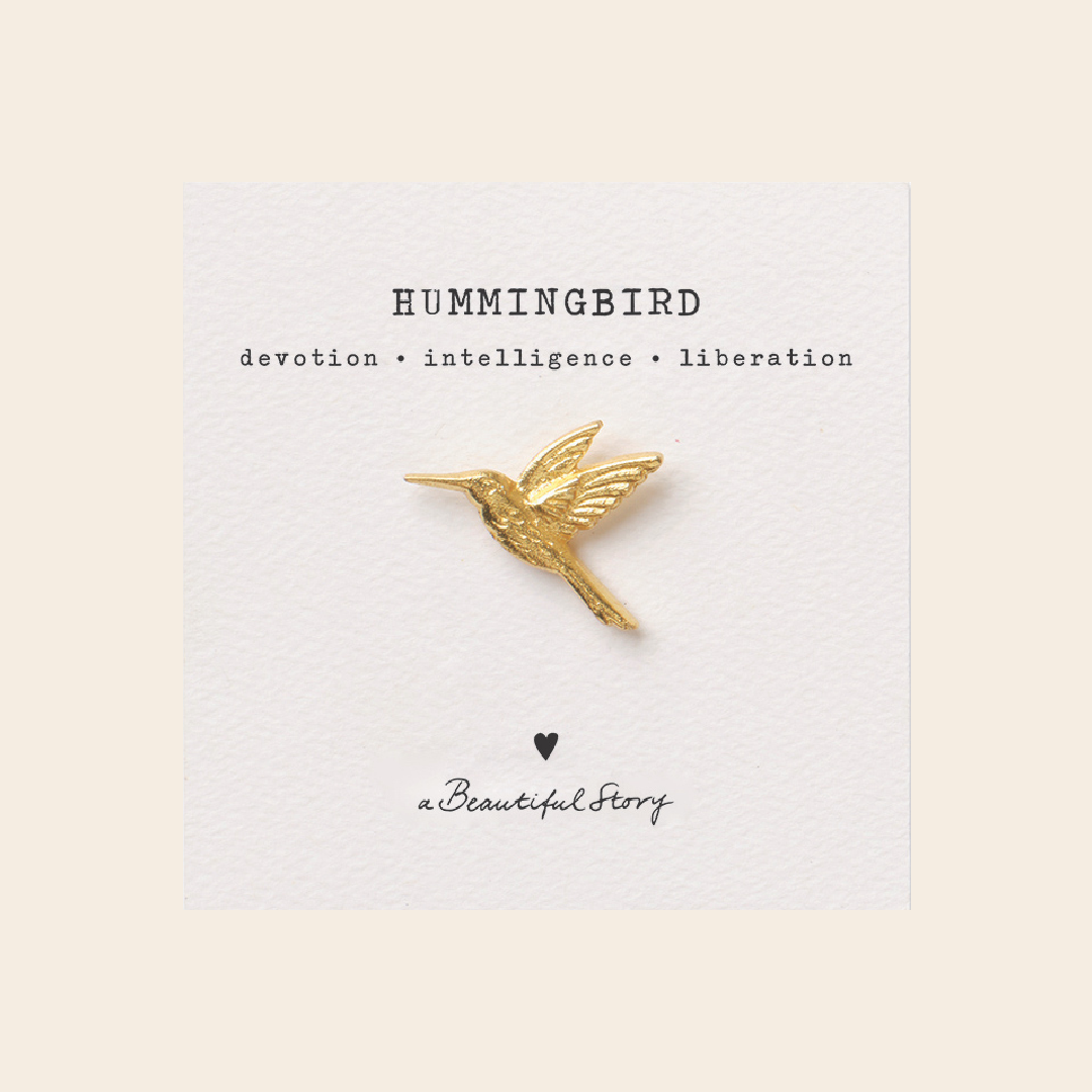 A Beautiful Story brooch  'Hummingbird' - gold