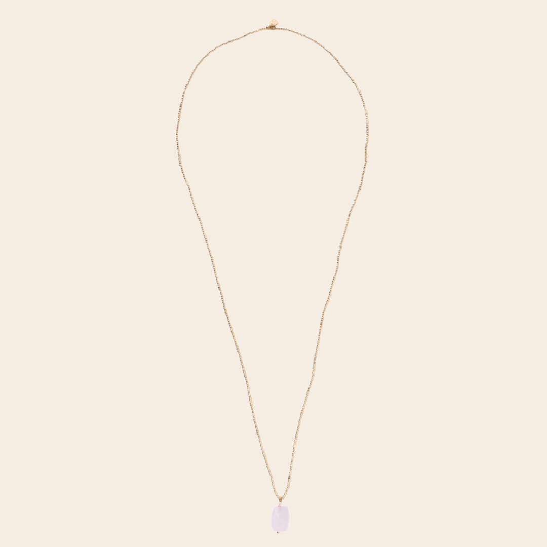 A Beautiful Story necklace 'Calm' - rose quartz