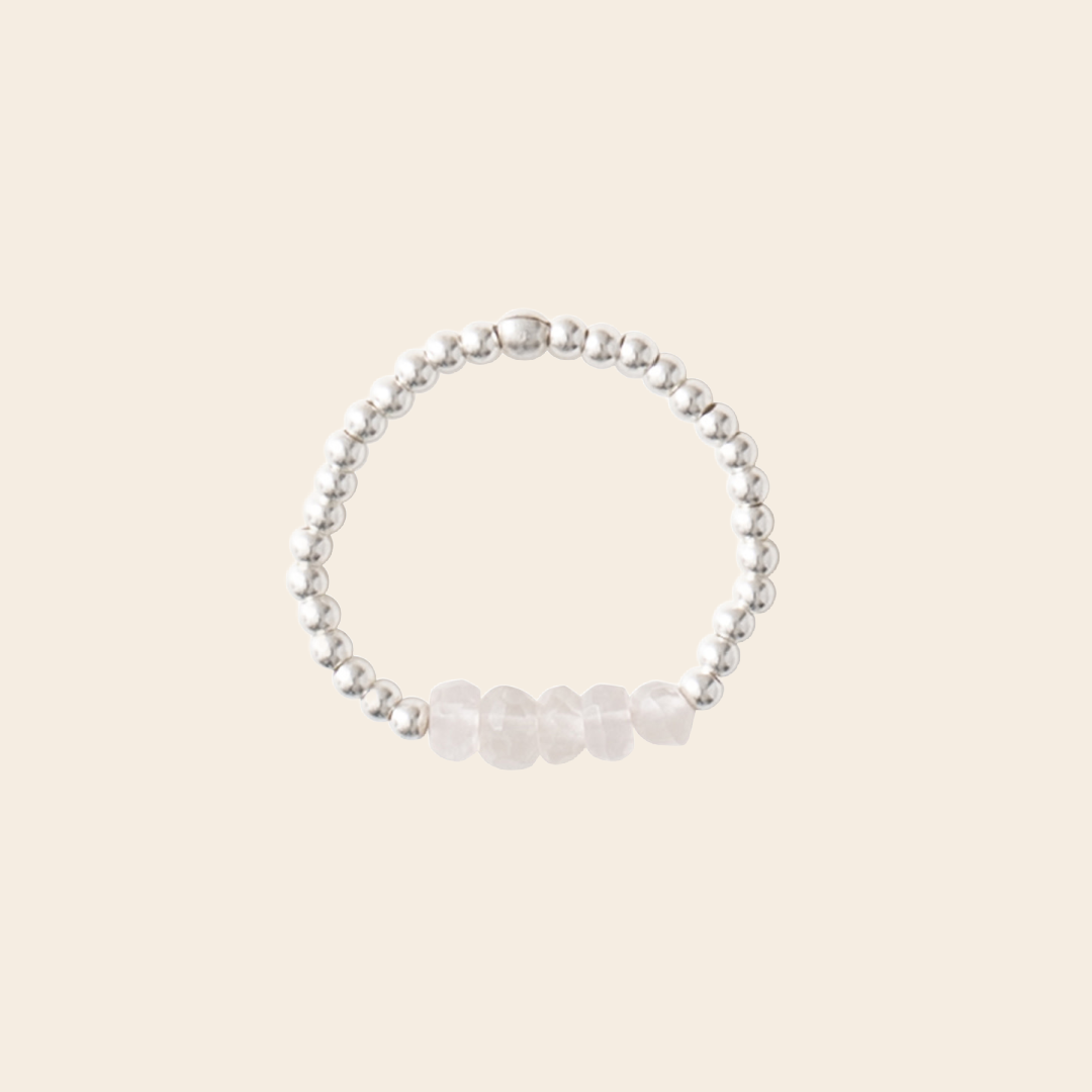 A Beautiful Story Ring 'Beauty' - Rose Quartz Silver